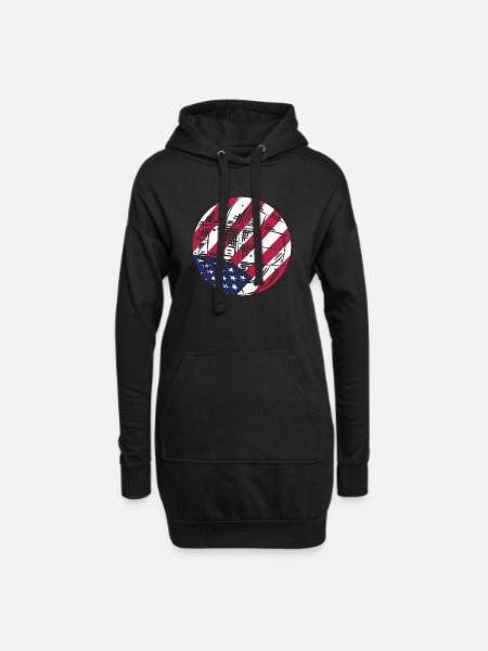 USA Flag Volleyball Patriotic American Sports Gift - Hoodie-Kleid - Schwarz