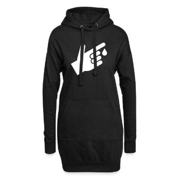 Prise de sang, gouttes de sang - Sweat-shirt à capuche long Femme - noir - Devant