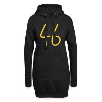 46 - Hoodie-Kleid - Schwarz - Vorne