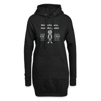 Si tu ne sais rien, tu dois tout croire - Sweat-shirt à capuche long Femme - noir - Devant