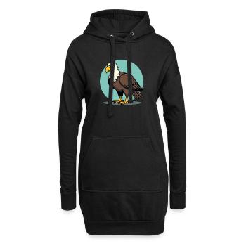 Aigle fier, majestueux oiseau de proie - Sweat-shirt à capuche long Femme - noir - Devant