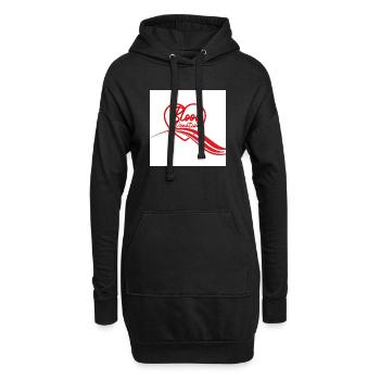 Herz-Logo der Blutspende - Hoodie-Kleid - Schwarz - Vorne