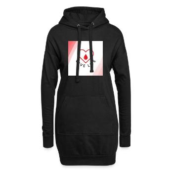 Schenken Sie Leben: Blutspenderherz - Hoodie-Kleid - Schwarz - Vorne