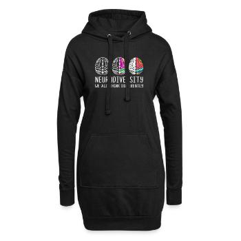 Neurodiversity Autismus Gehirn ADHS Asperger - Hoodie-Kleid - Schwarz - Vorne