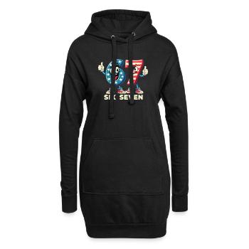 US Flag 67 Memes Six Seven - Sweat-shirt à capuche long Femme - noir - Devant