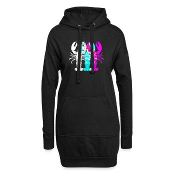 Homard épineux, fruits de mer, homard, homard - Sweat-shirt à capuche long Femme - noir - Devant