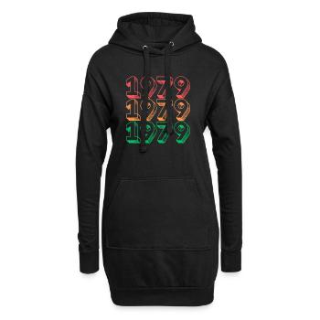 Neon Retro 1979 Jahresdesign - Hoodie-Kleid - Schwarz - Vorne
