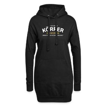 Körper braucht Haare Spruchshirt - Hoodie-Kleid - Schwarz - Vorne
