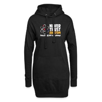 Vertraue niemals einer Atom-lustigen Wissenschafts-Wortspiel - Hoodie-Kleid - Schwarz - Vorne