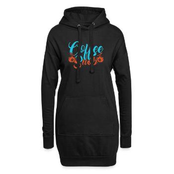Snob Coffee : Typographie avec tasses - Sweat-shirt à capuche long Femme - noir - Devant