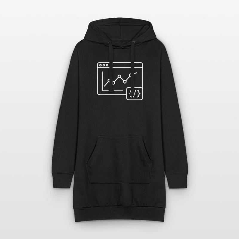 Web Analyse Chart Coding Browser Vektor Hoodie-Kleid