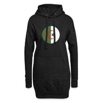 Algerien-Rundflagge - Hoodie-Kleid - Schwarz - Vorne