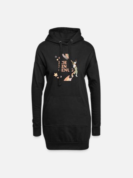 Ich bin Genug – Pastell Regenbogen Held - Hoodie-Kleid - Schwarz