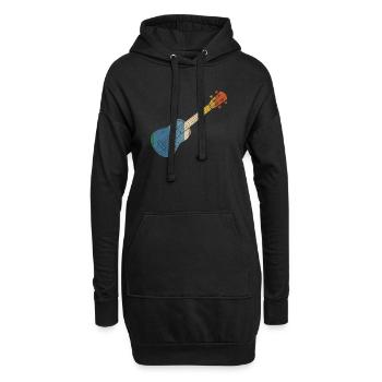 Hawaiian Ukulele Uke Retro Vintage - Hoodie-Kleid - Schwarz - Vorne
