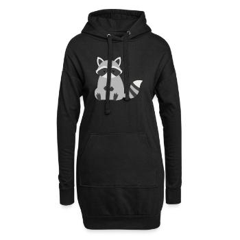 Style minimaliste de raton laveur assis mignon - Sweat-shirt à capuche long Femme - noir - Devant