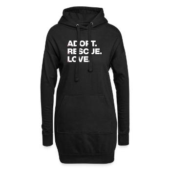 LES PATTES AIMENT, ADOPTEZ L’AMOUR DE SAUVETAGE ! 🐾 ADOPTION ANIMALE - Sweat-shirt à capuche long Femme - noir - Devant