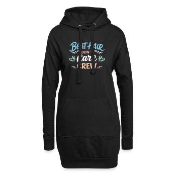 Seehaare Kümmern Sich Nicht Um - Hoodie-Kleid - Schwarz - Vorne