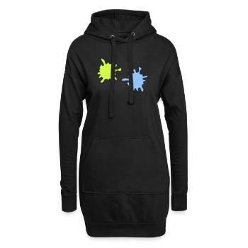 Neon Spritzer Splatter - Hoodie-Kleid - Schwarz - Vorne