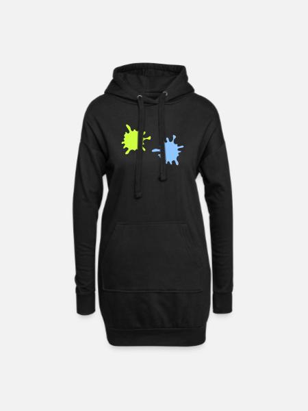 Neon Spritzer Splatter - Hoodie-Kleid - Schwarz