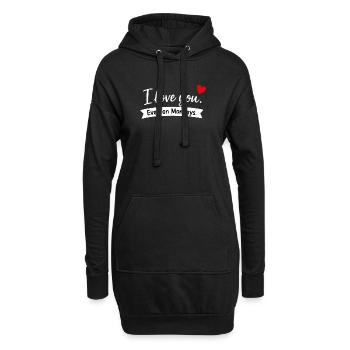 I Love You Even on Mondays - Hoodie-Kleid - Schwarz - Vorne