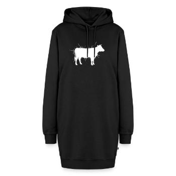 Kuh Silhouette Grunge Spritzer Vektor - Hoodie-Kleid - Schwarz - Vorne