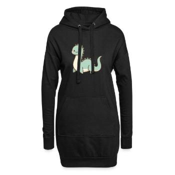 Monstre du Loch Ness pastel mignon - Sweat-shirt à capuche long Femme - noir - Devant