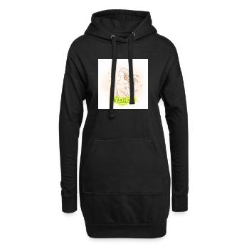 Freiheit im Wind - Hoodie-Kleid - Schwarz - Vorne
