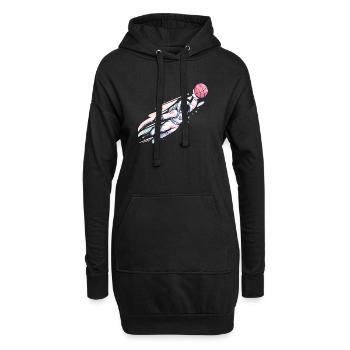 Astronaut Basketball Space Dunk Design - Hoodie Dress - black - Front