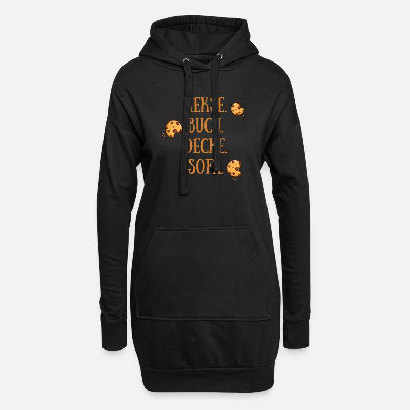 Kekse Buch Decke Sofa - Hoodie-Kleid - Schwarz