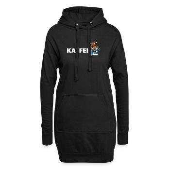 Kaffee Mascot Splash - Hoodie-Kleid - Schwarz - Vorne