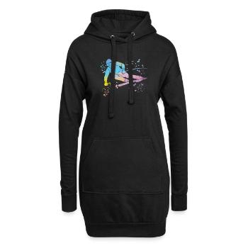 Ski alpin Sports d’hiver Ski nordique - Sweat-shirt à capuche long Femme - noir - Devant