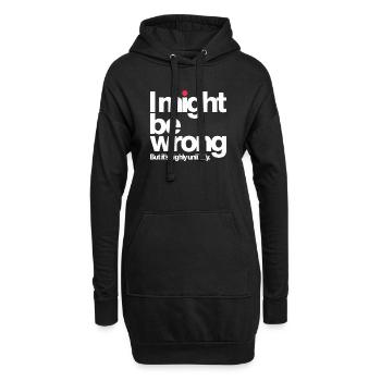 Je peux me tromper mais c’est un je-sais-tout très improbable - Sweat-shirt à capuche long Femme - noir - Devant