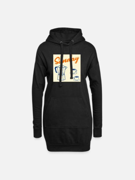 Sonntagskaffee-Paar - Hoodie-Kleid - Schwarz
