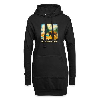 Berglandschaft mit Vulkan - Hoodie-Kleid - Schwarz - Vorne