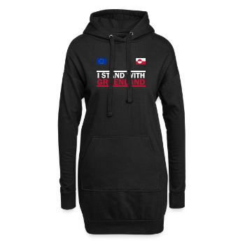Je Soutiens Groenland -  Greenland  - Sweat-shirt à capuche long Femme - noir - Devant