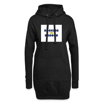 Er rockt diesen Papa-Körper - Hoodie-Kleid - Schwarz - Vorne