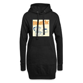 Dimanche Café Croissant - Sweat-shirt à capuche long Femme - noir - Devant