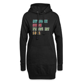1971 Februar Geburtstag Legende - Hoodie-Kleid - Schwarz - Vorne