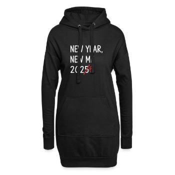 New Year New Me 2026 Strikethrough - Hoodie-Kleid - Schwarz - Vorne