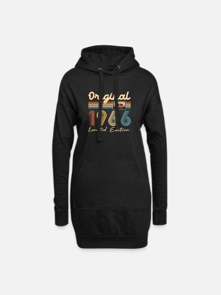 Original 60 Year Anniversary 1966 Party Gift - Hoodie Dress - black