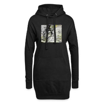 An old man remembers - Hoodie-Kleid - Schwarz - Vorne