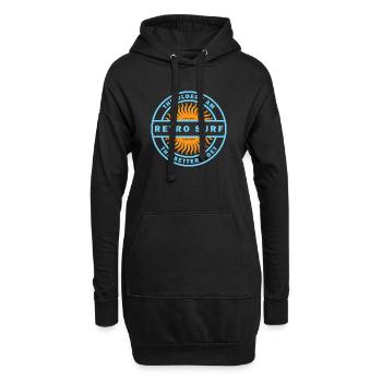 Retro Surf Sunburst Vintage-Surf-Logo - Hoodie-Kleid - Schwarz - Vorne