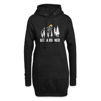 Ultra-Läufer - Hoodie-Kleid - Schwarz - Vorne