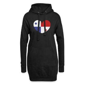 Drapeau du cœur du Panama - Sweat-shirt à capuche long Femme - noir - Devant