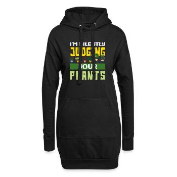 Pflanzenliebhaber, Der Stillschweigend Über Seine - Hoodie-Kleid - Schwarz - Vorne