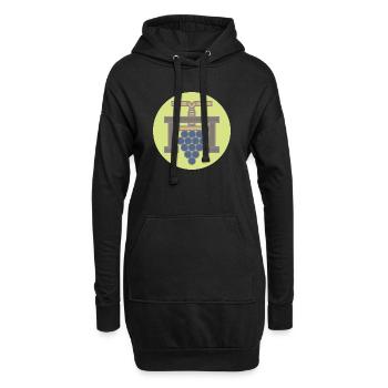 20506_Winzer, Weinbauer Grapepresse Vintage   - Hoodie-Kleid - Schwarz - Vorne