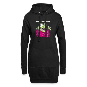 Frog in the Pocket - Funny Pocket Frog Design - Hoodie-Kleid - Schwarz - Vorne