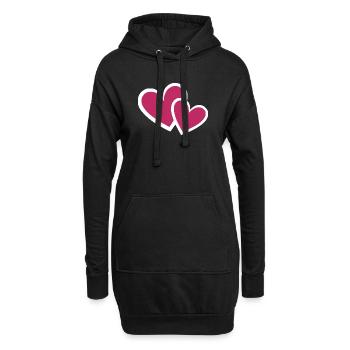 Valentine's Day Heart Red Valentine's Day Gift - Hoodie Dress - black - Front