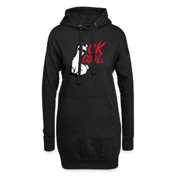 OK Cool Lama Sonnenbrille Sitzend Lustig Frech - Hoodie-Kleid - Schwarz - Vorne