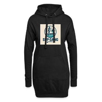 SUP GANG au coucher du soleil - Sweat-shirt à capuche long Femme - noir - Devant